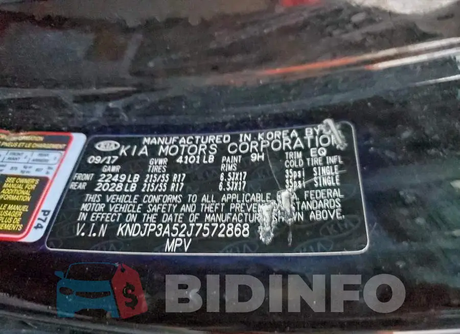 KNDJP3A52J7572868 Photo# 12