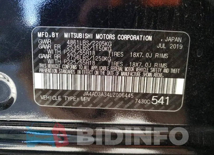 JA4AD3A34LZ006445 Photo# 13
