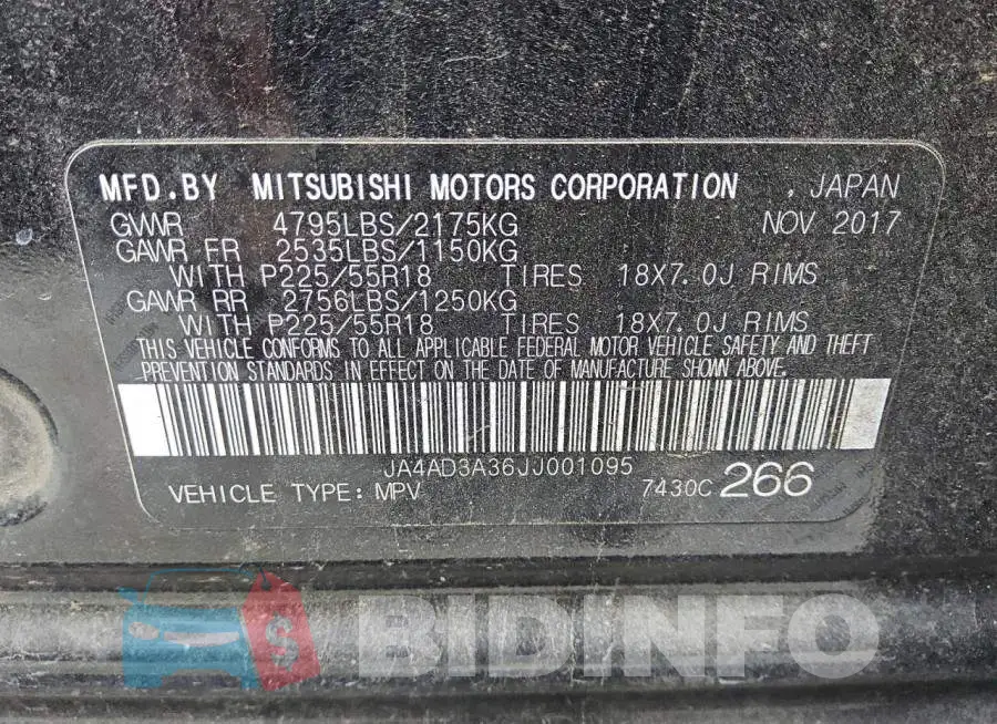 JA4AD3A36JJ001095 Photo# 13