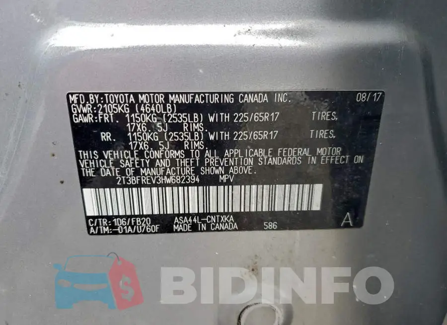 2T3BFREV3HW682394 Photo# 14