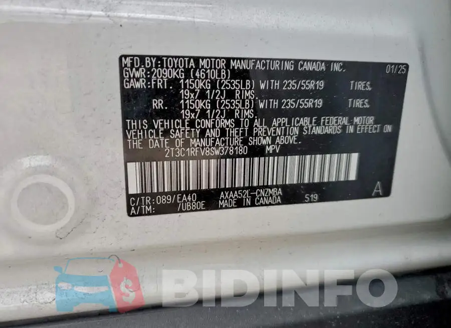 2T3C1RFV8SW378180 Photo# 14