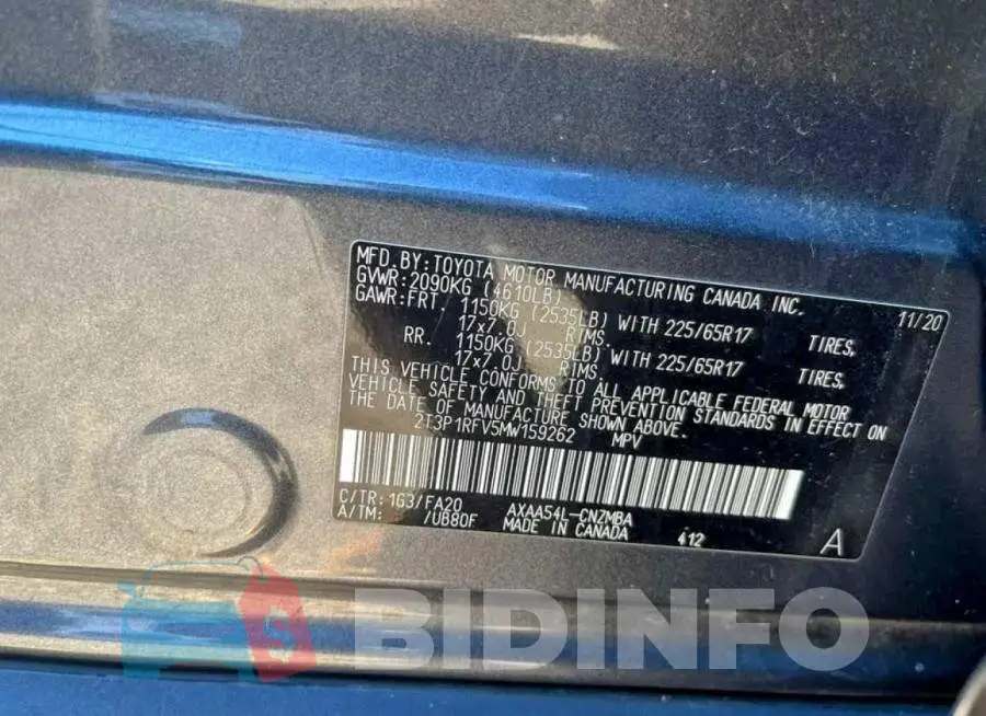 2T3P1RFV5MW159262 Photo# 10