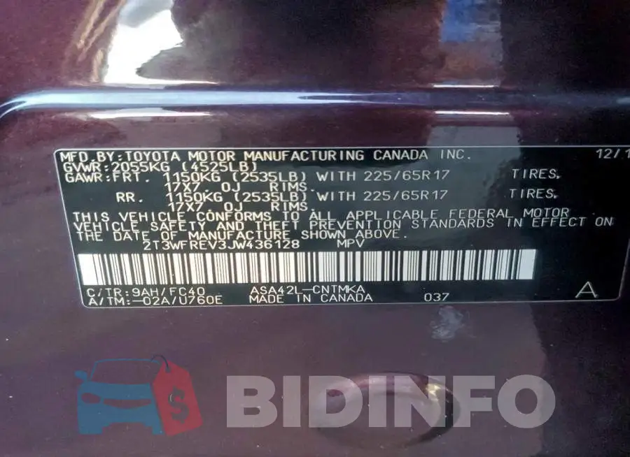 2T3WFREV3JW436128 Photo# 13
