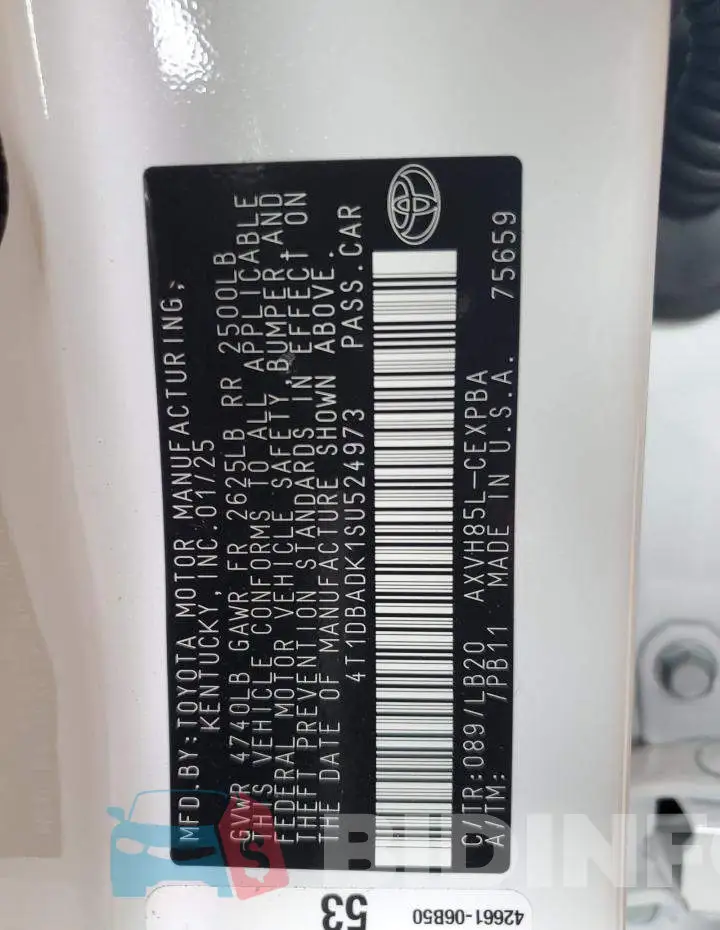 4T1DBADK1SU524973 Photo# 13