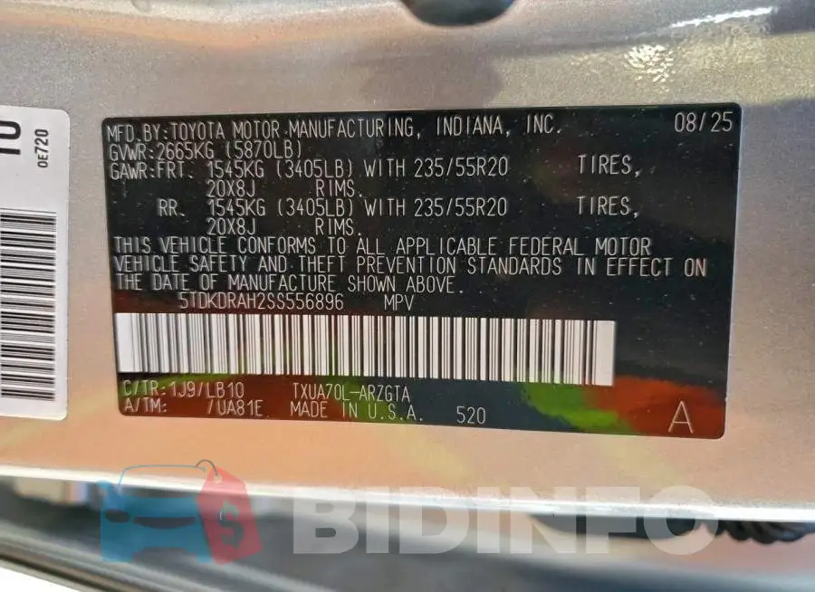 5TDKDRAH2SS556896 Photo# 14