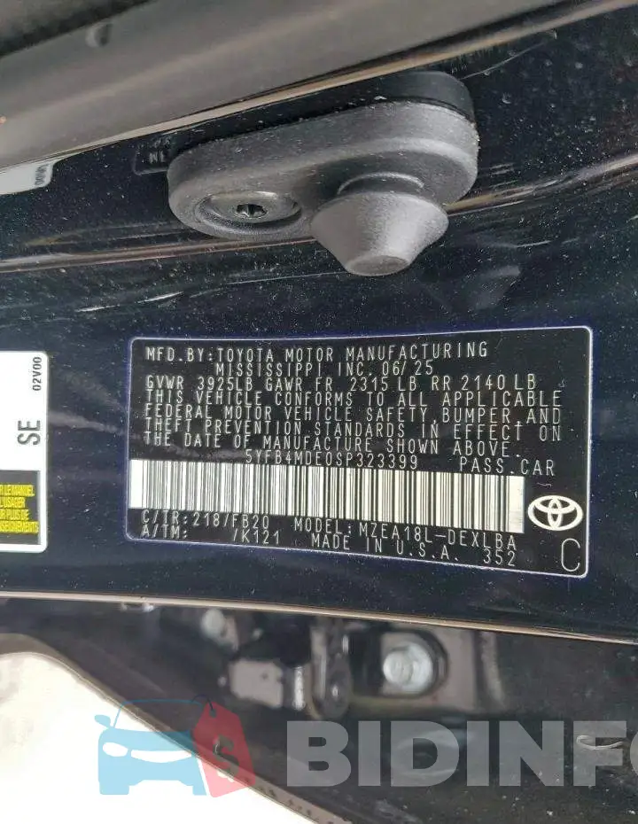 5YFB4MDE0SP323399 Photo# 13