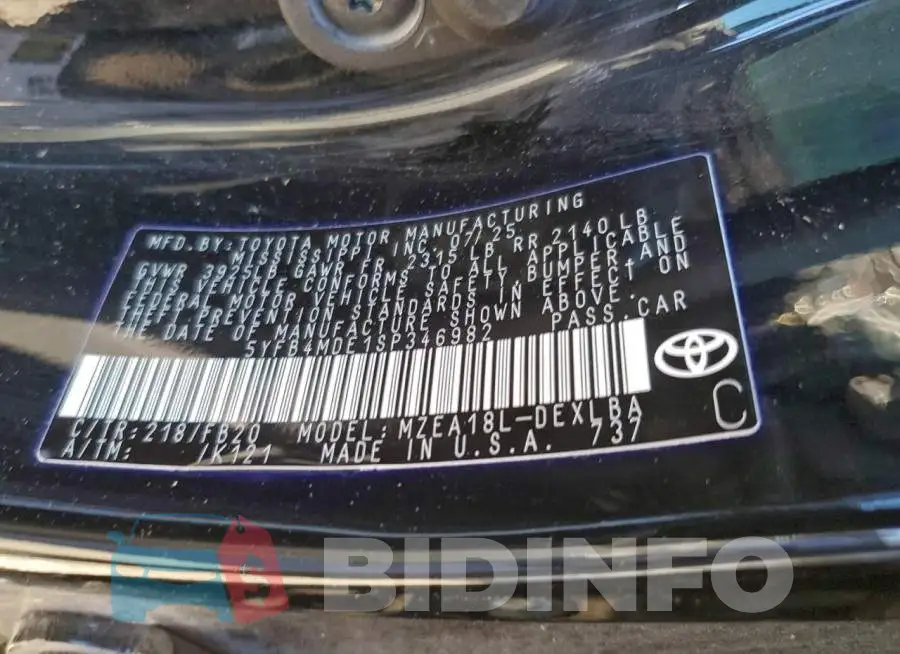 5YFB4MDE1SP346982 Photo# 12