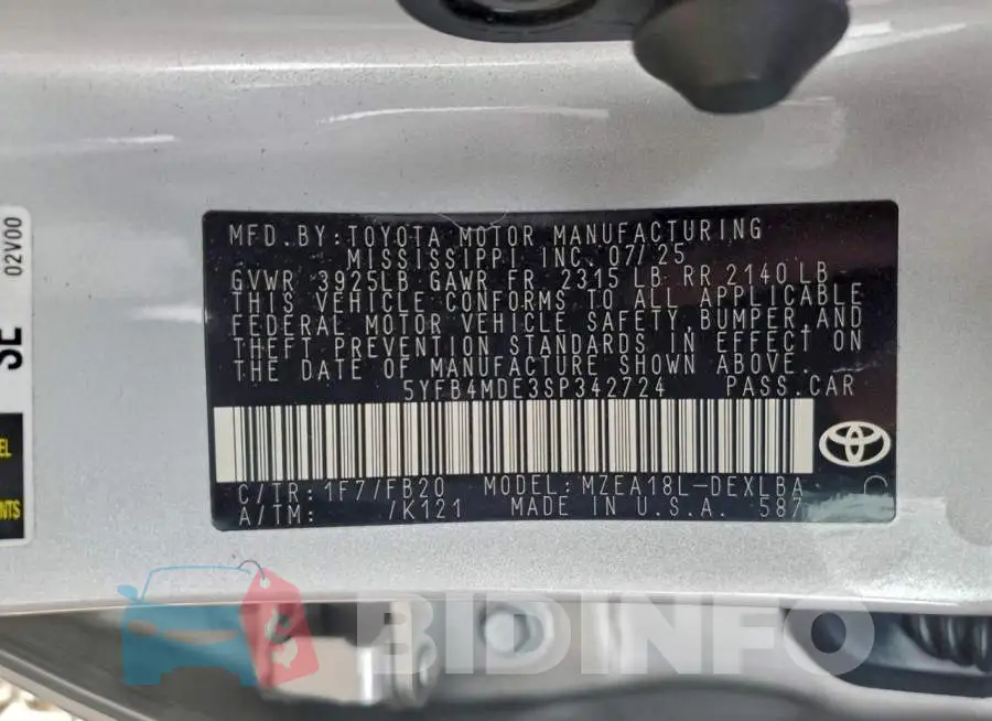 5YFB4MDE3SP342724 Photo# 12