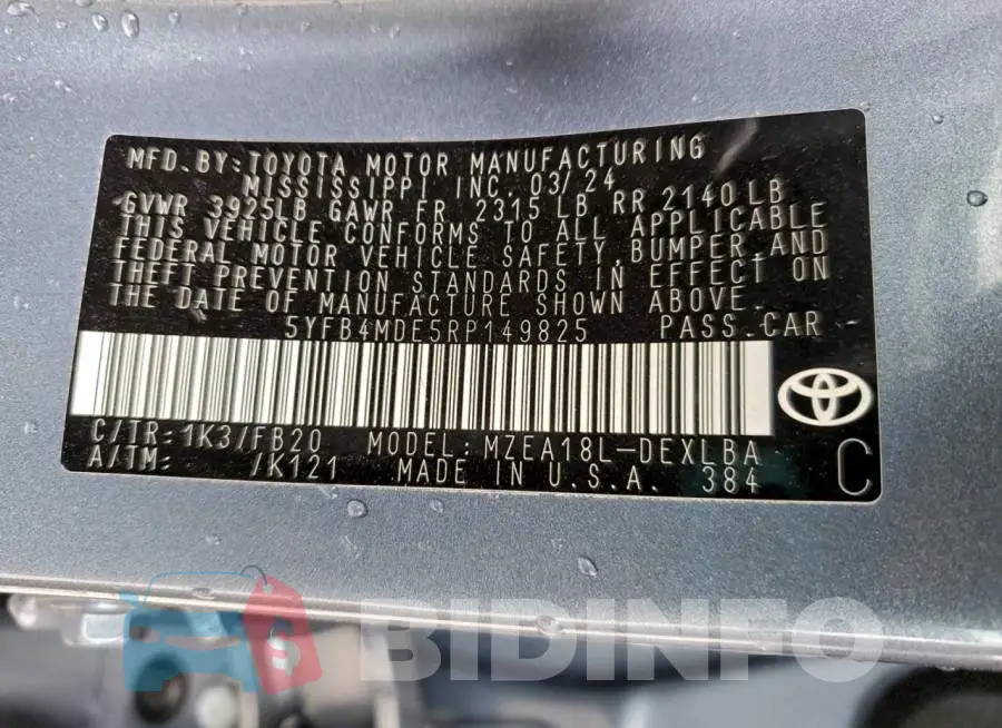 5YFB4MDE5RP149825 Photo# 12