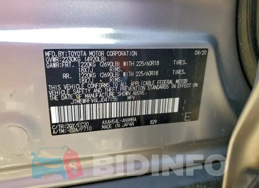 JTMEWRFV6LJ047155 Photo# 13