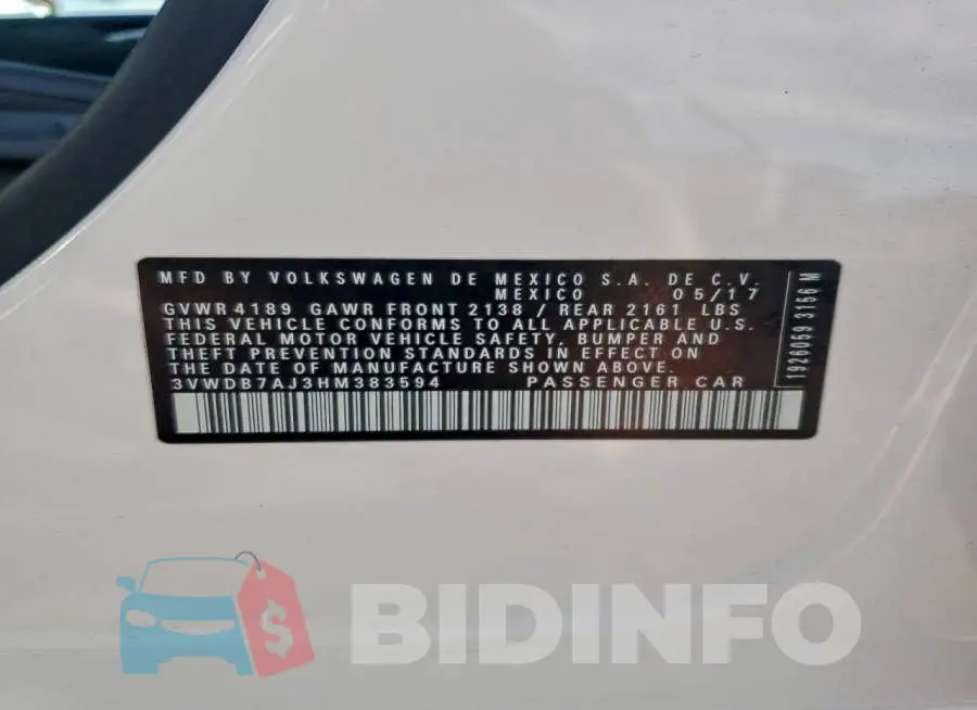 3VWDB7AJ3HM383594 Photo# 12