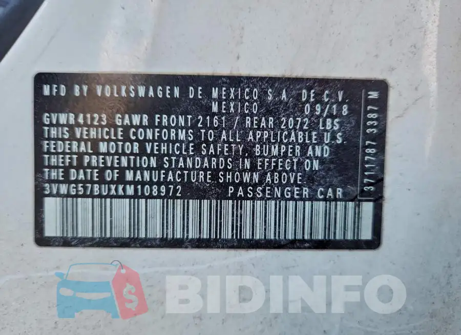 3VWG57BUXKM108972 Photo# 12