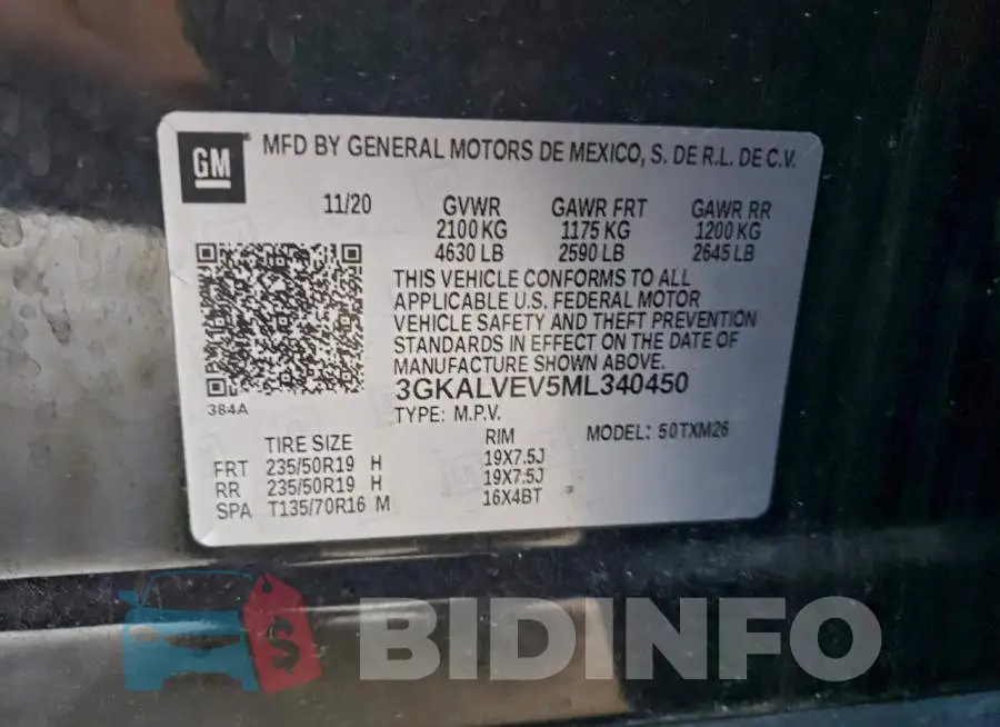 3GKALVEV5ML340450 Photo# 13