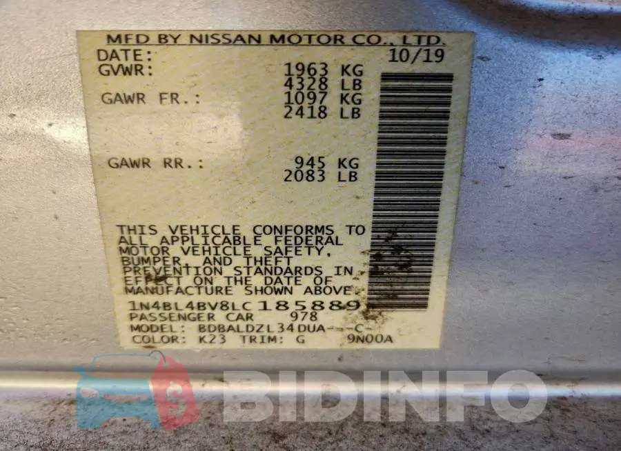 1N4BL4BV8LC185889 Photo# 13