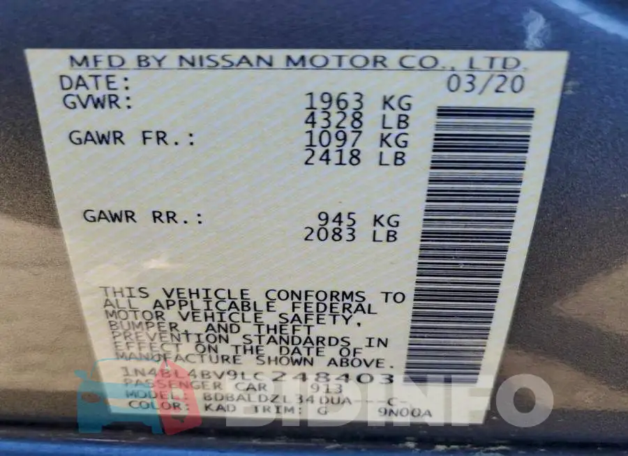 1N4BL4BV9LC248403 Photo# 12