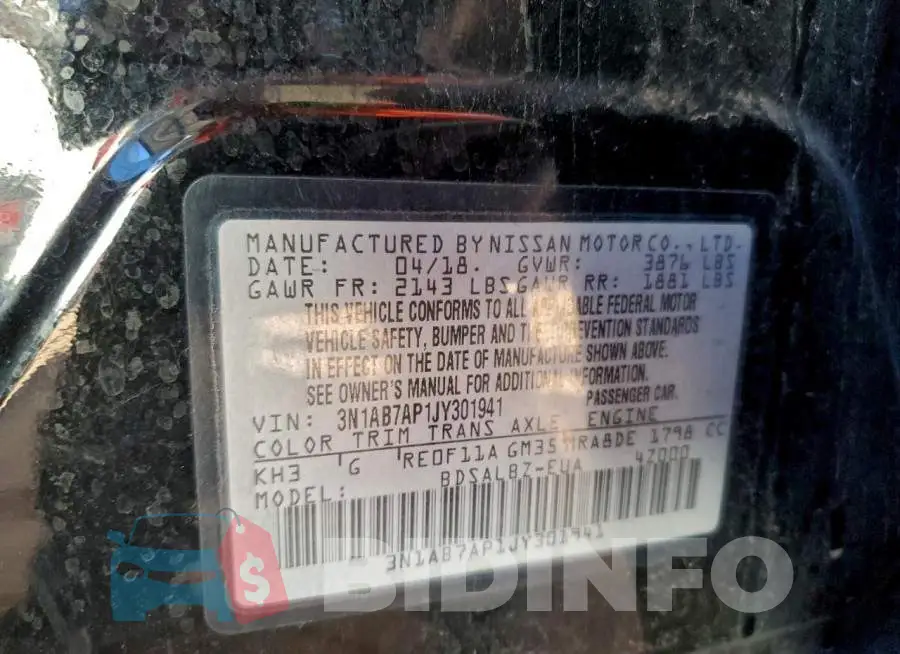 3N1AB7AP1JY301941 Photo# 12