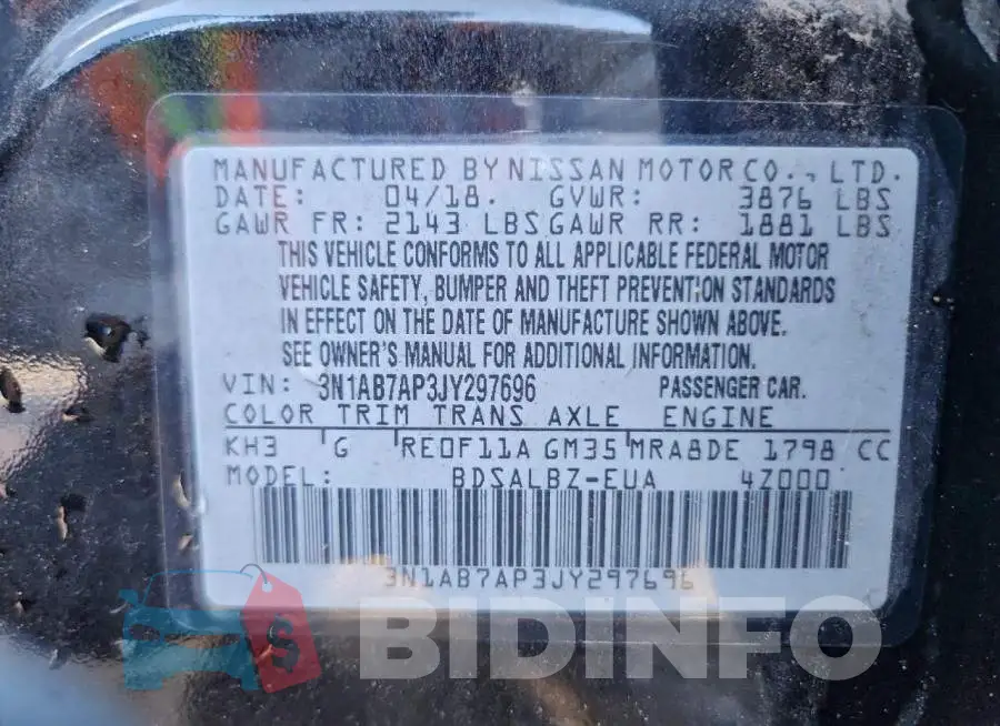 3N1AB7AP3JY297696 Photo# 12