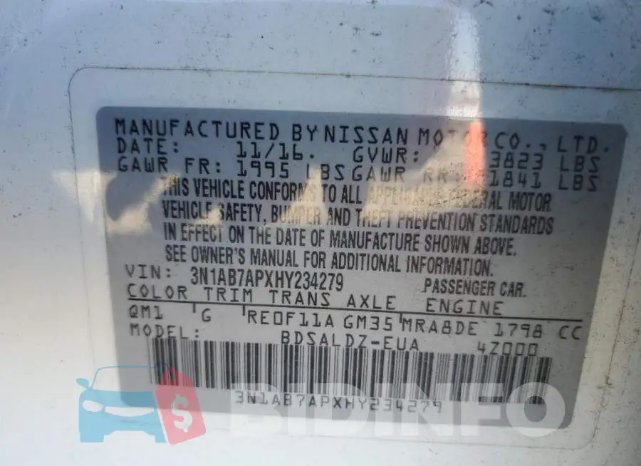 3N1AB7APXHY234279 Photo# 12