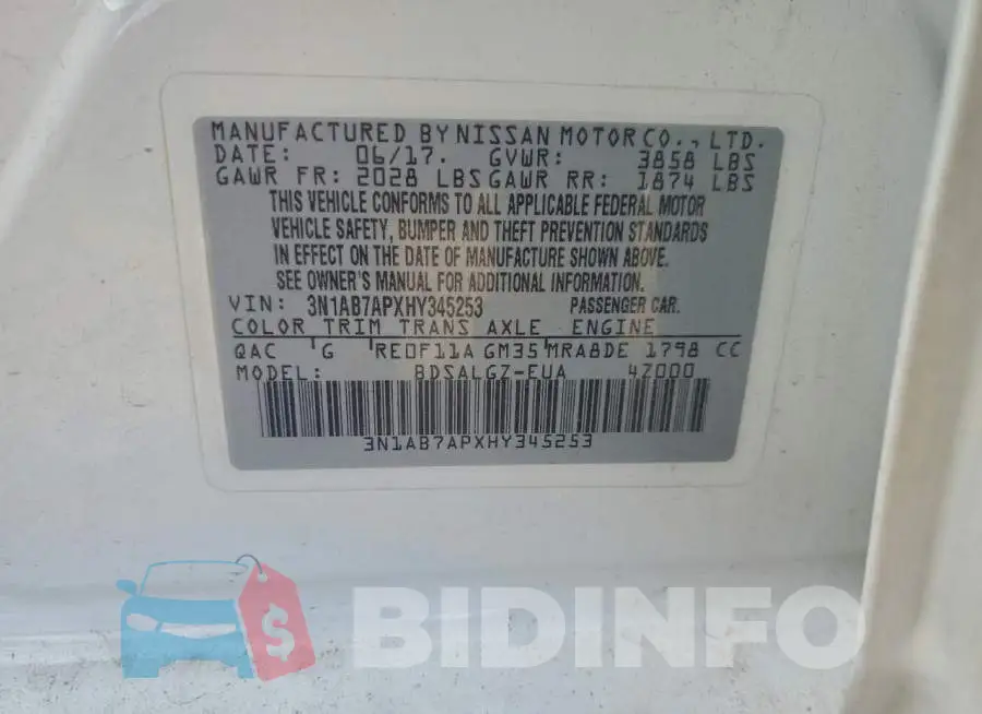 3N1AB7APXHY345253 Photo# 12