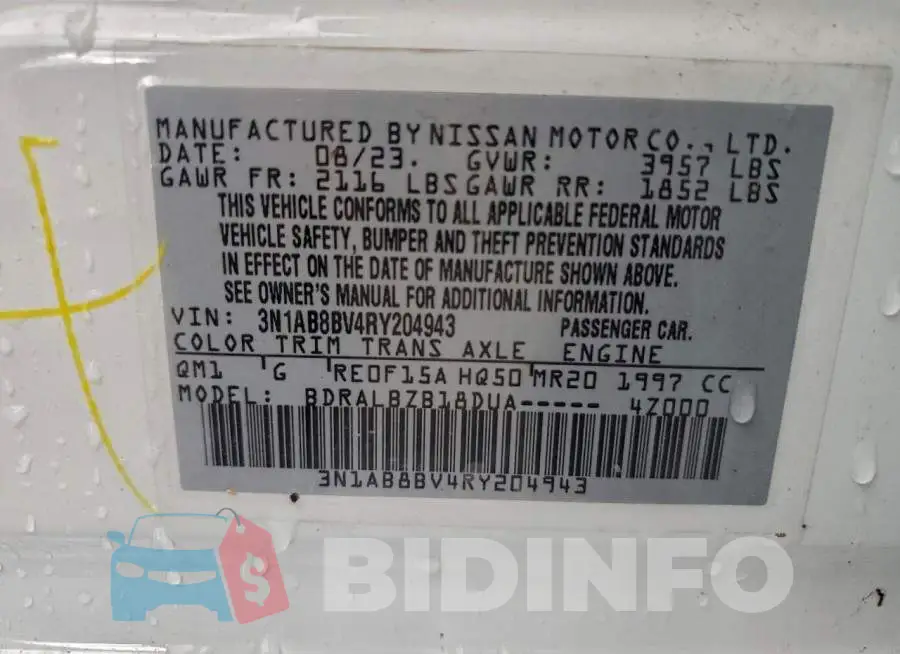 3N1AB8BV4RY204943 Photo# 12