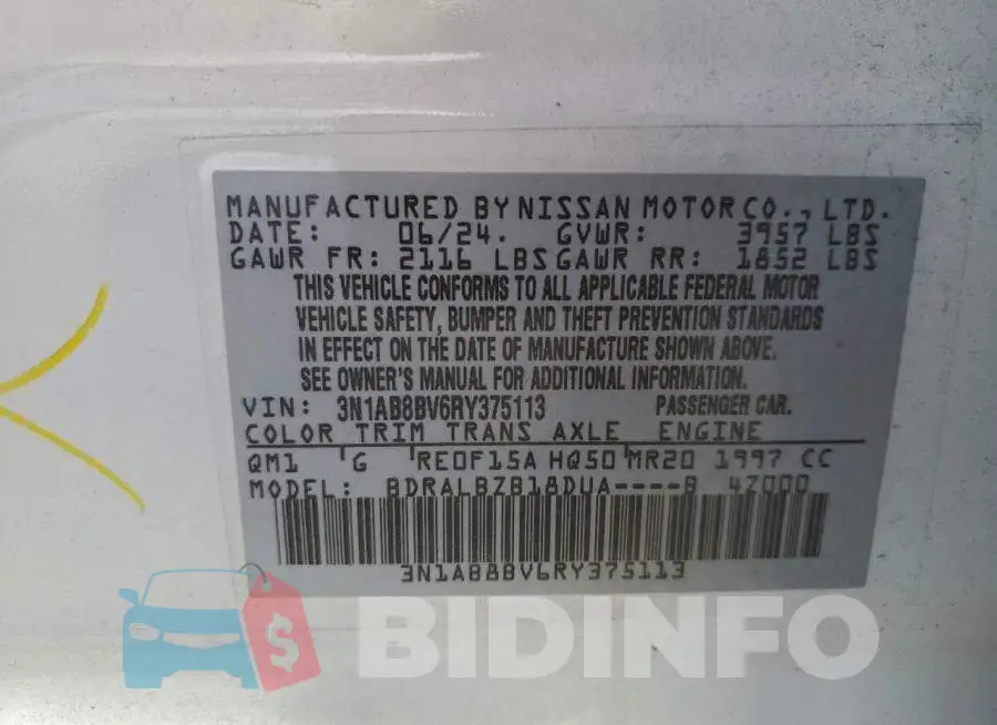 3N1AB8BV6RY375113 Photo# 12
