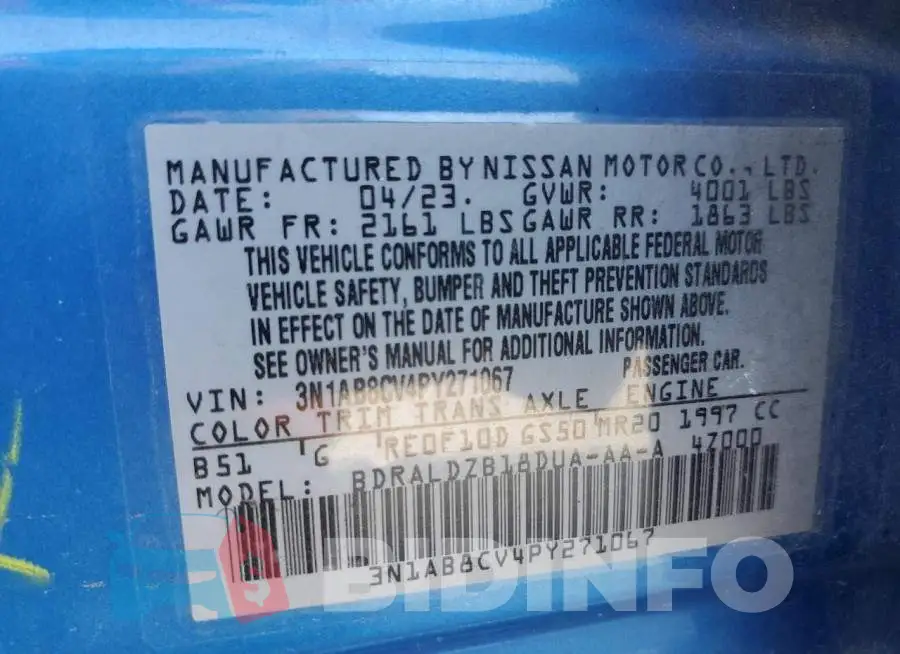 3N1AB8CV4PY271067 Photo# 13