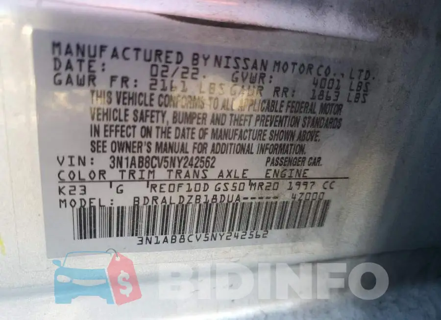 3N1AB8CV5NY242562 Photo# 12