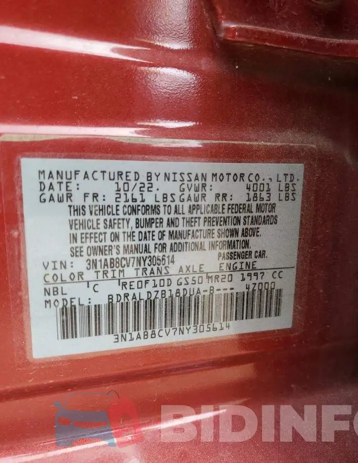 3N1AB8CV7NY305614 Photo# 12
