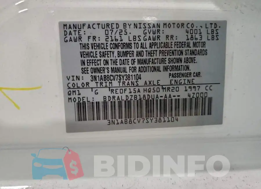 3N1AB8CV7SY381104 Photo# 12