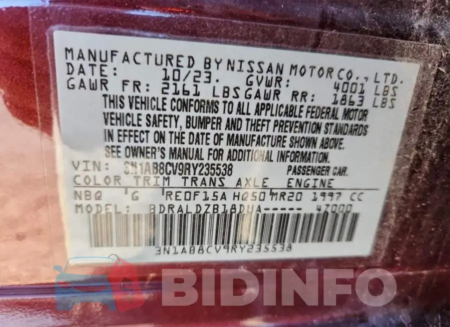 3N1AB8CV9RY235538 Photo# 12