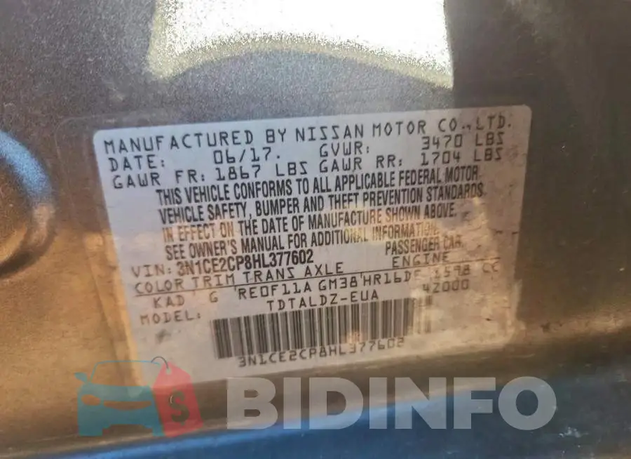 3N1CE2CP8HL377602 Photo# 12