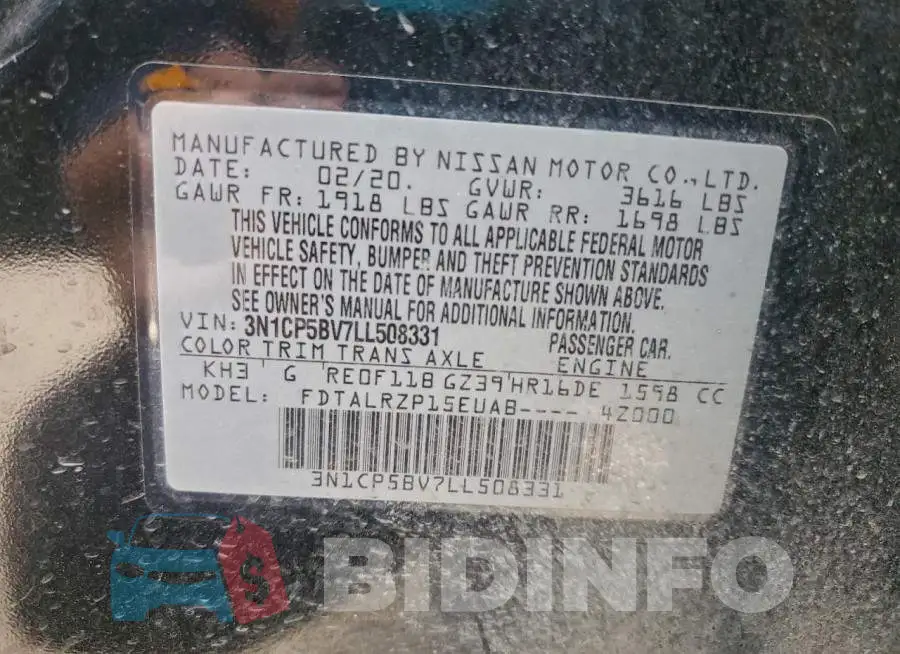 3N1CP5BV7LL508331 Photo# 12