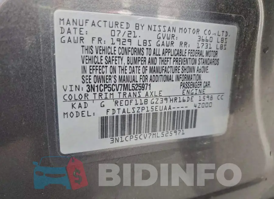 3N1CP5CV7ML525971 Photo# 14