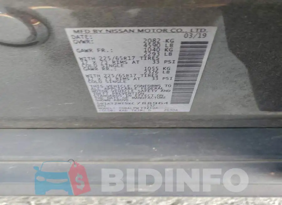 5N1AT2MT9KC788964 Photo# 13