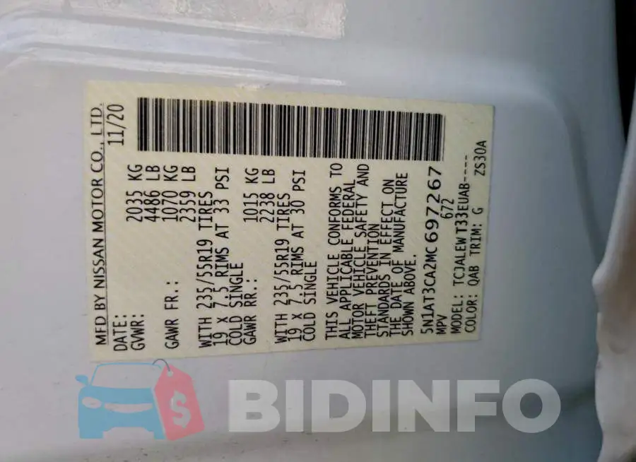 5N1AT3CA2MC697267 Photo# 13