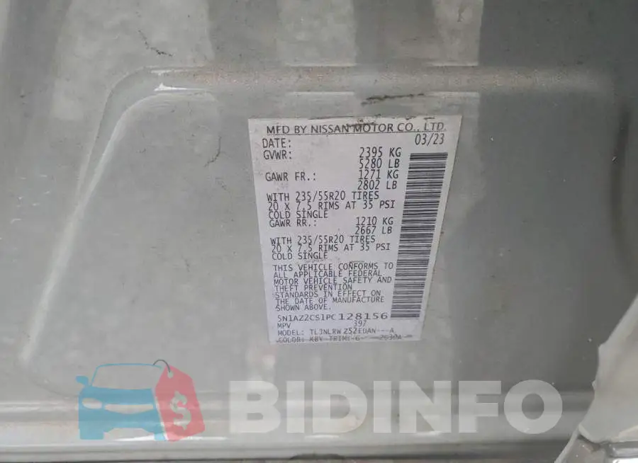 5N1AZ2CS1PC128156 Photo# 13