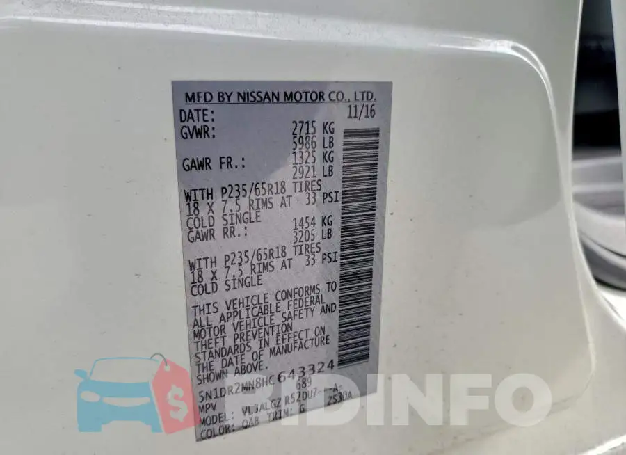 5N1DR2MN8HC643324 Photo# 13