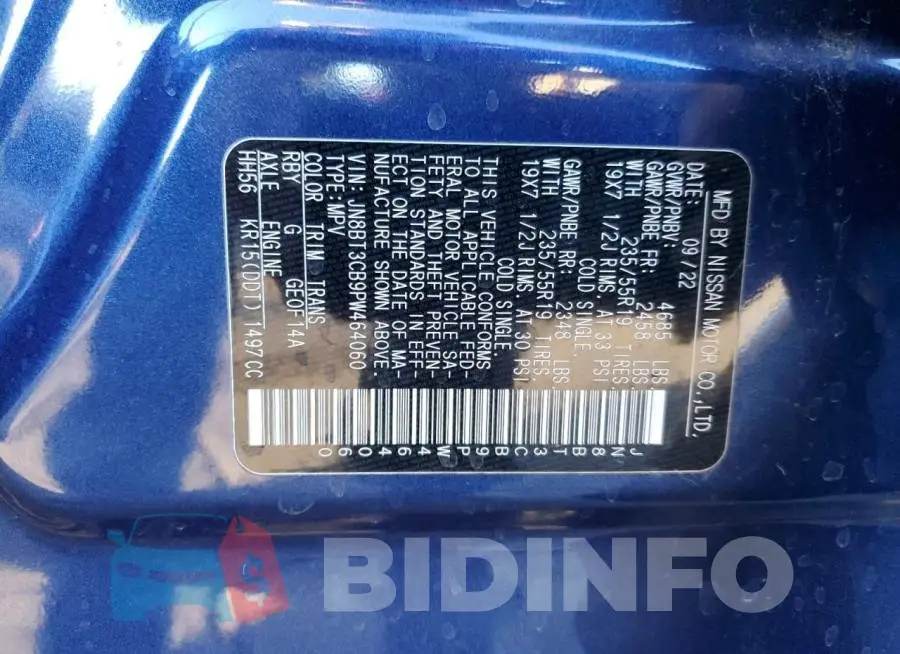 JN8BT3CB9PW464060 Photo# 13