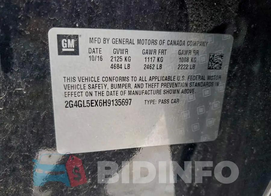 2G4GL5EX6H9135697 Photo# 12