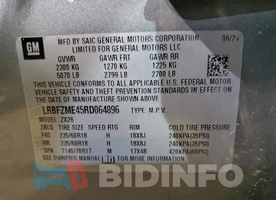 LRBFZME45RD064896 Photo# 14