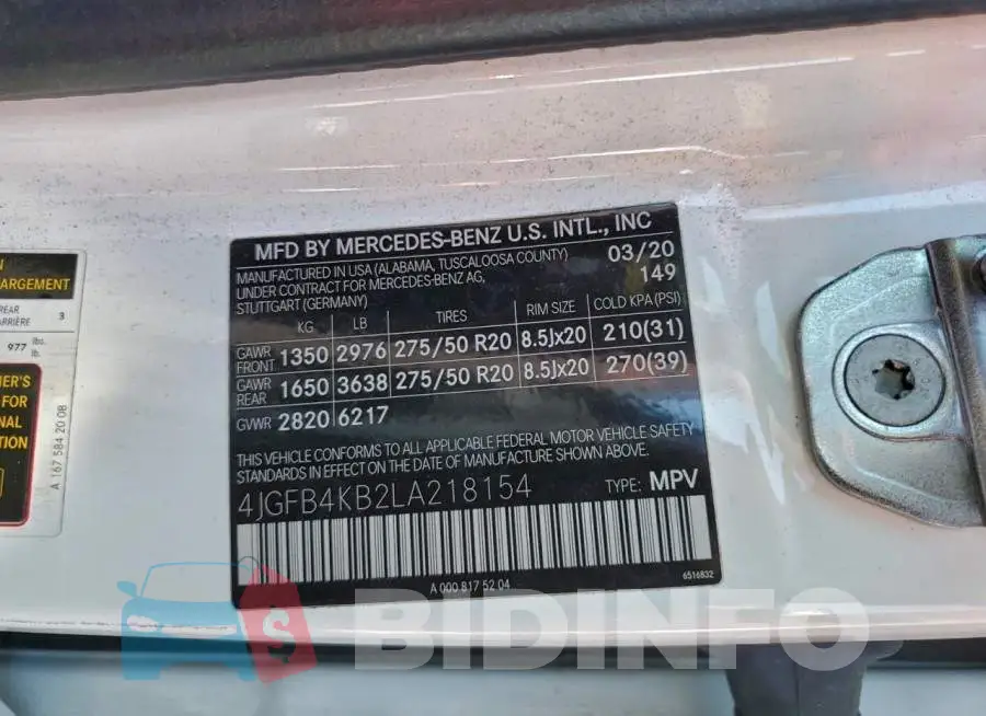 4JGFB4KB2LA218154 Photo# 12