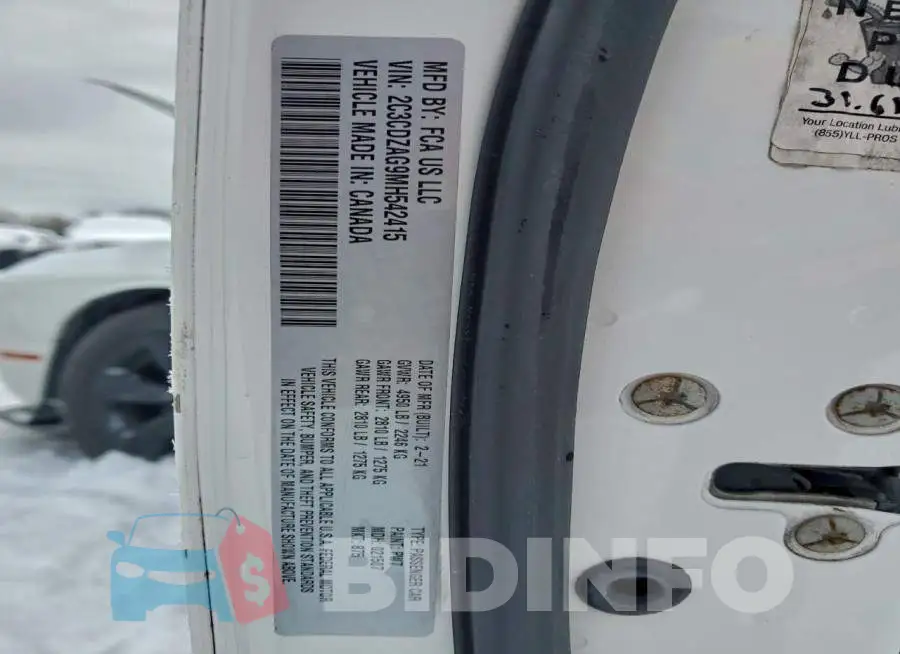 2C3CDZAG9MH542415 Photo# 12