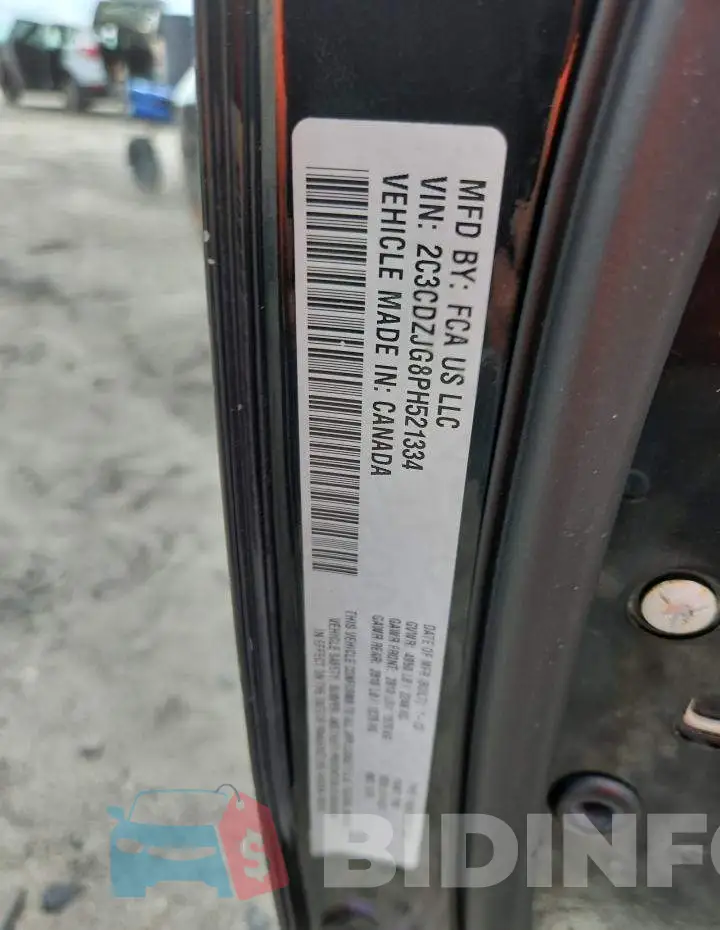 2C3CDZJG8PH521334 Photo# 12