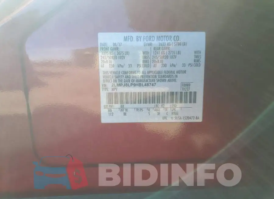 2LMPJ8LP9HBL48747 Photo# 12