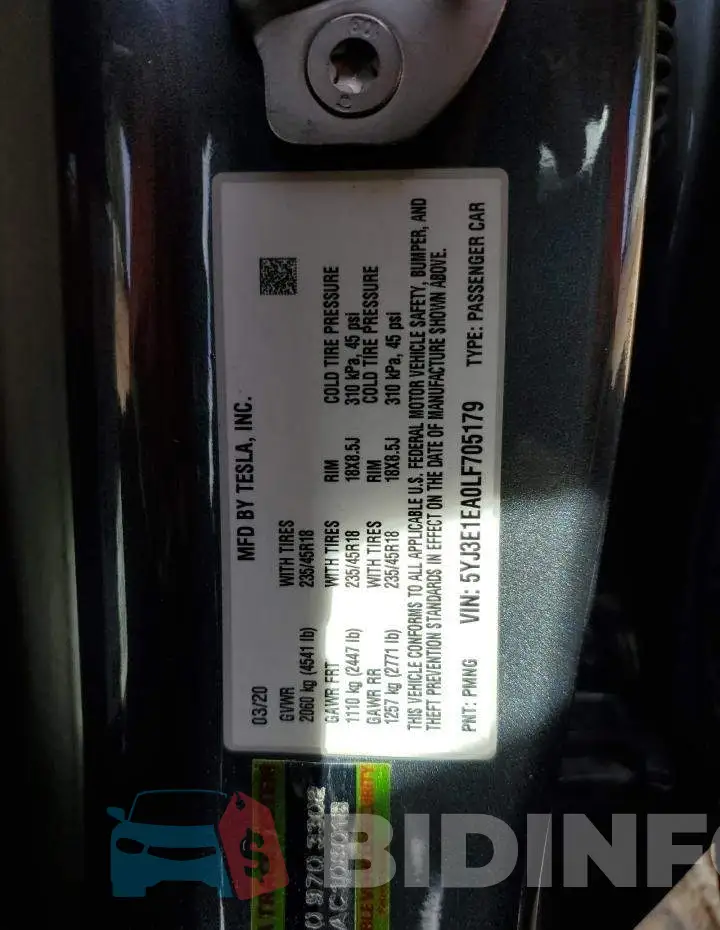 5YJ3E1EA0LF705179 Photo# 12