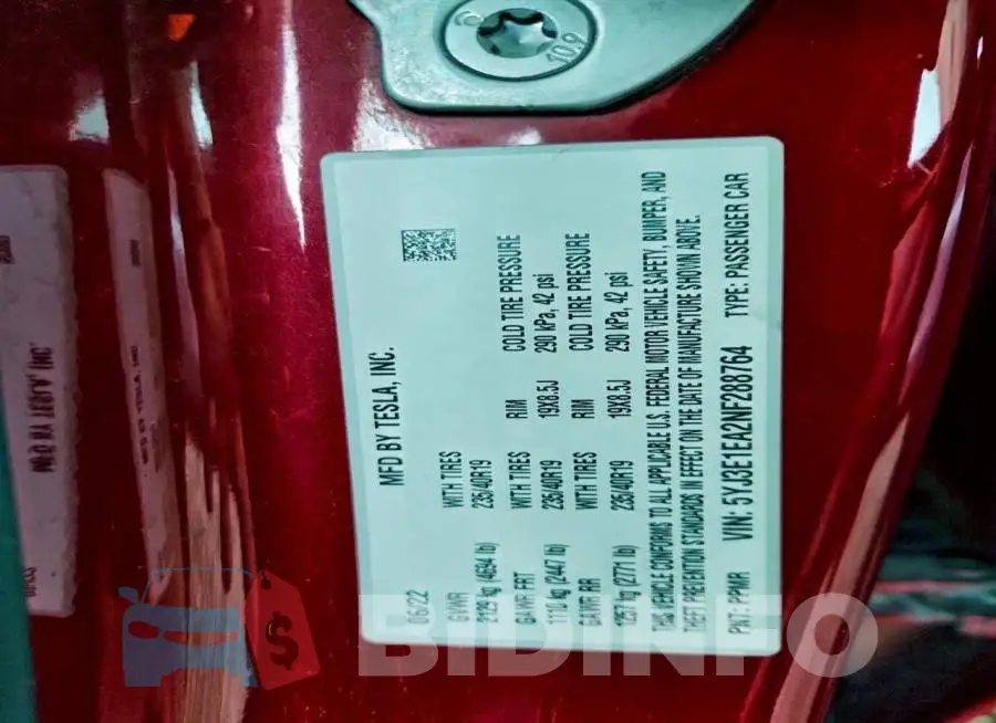 5YJ3E1EA2NF288764 Photo# 13