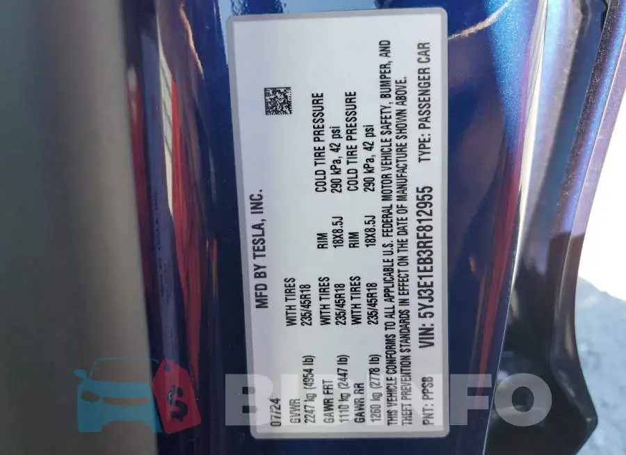 5YJ3E1EB3RF812955 Photo# 12