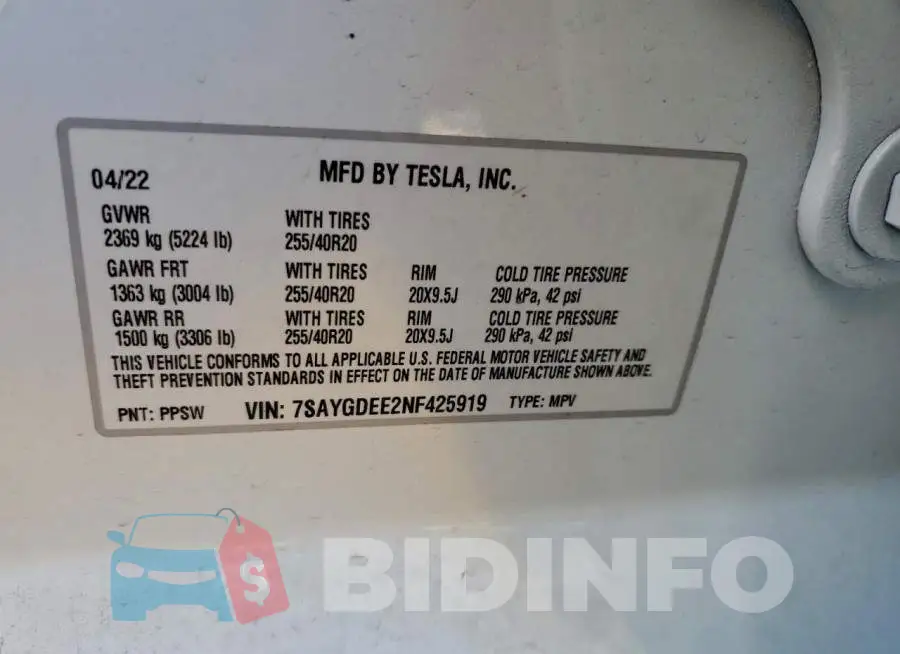 7SAYGDEE2NF425919 Photo# 12