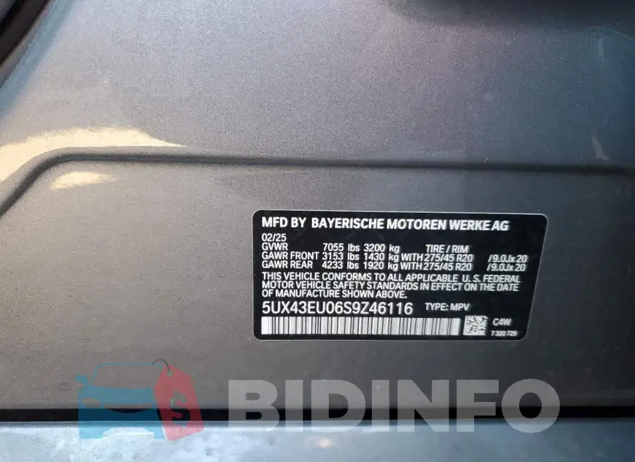 5UX43EU06S9Z46116 Photo# 12
