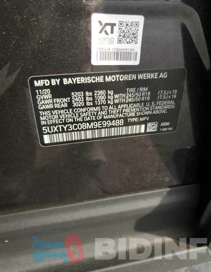 5UXTY3C08M9E99488 Photo# 12